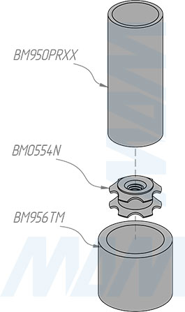 Установка забивной гайки BAMBOO (артикул BM0554N), схема 1