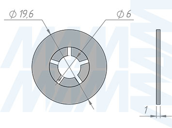 Размеры пластиковой прокладки BAMBOO (артикул BM0557)