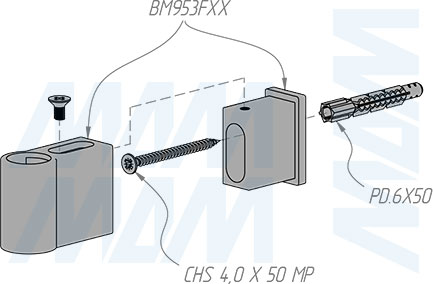 Установка крепления к стене BAMBOO (артикул BM953F)