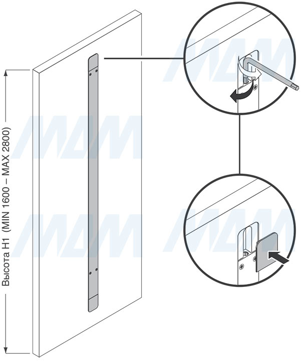 Установка врезного корректора фасада, схема 2 (артикул BR05KT7)