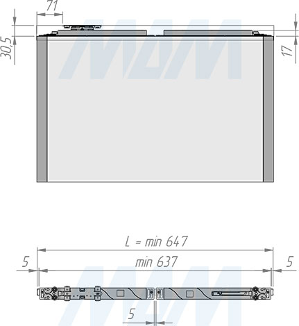 Установка доводчика INTEGRO для шкафа-купе (артикул DA50), схема 2
