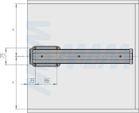 Установка вешала ESENTA для брюк с креплением к полке, плавное закрывание (артикул ES46TRS), схема 2