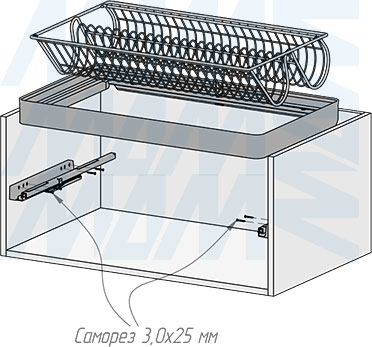 Установка выдвижной корзины ESENTA с плавным закрыванием для обуви в корпус шириной 800 мм (артикул ES80SH), схема 2