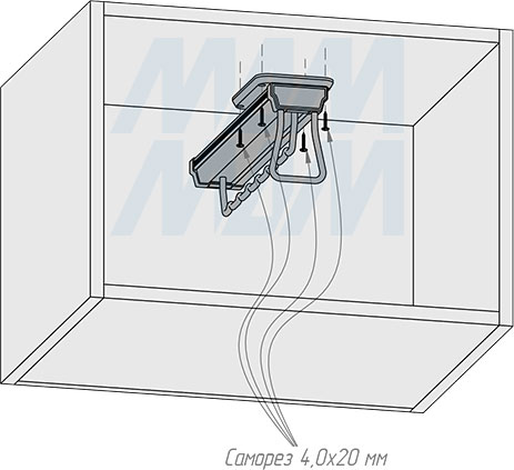 Установка выдвижной штанги ESENTA с плавным закрыванием (артикул ESHA36), схема 3