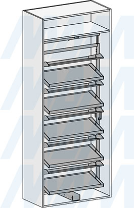 Установка поворотной обувницы ESENTA на 10 полок, высота 1630-1830 мм (артикул ESRSH10), схема 2