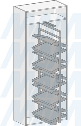 Установка поворотной обувницы ESENTA на 10 полок, высота 1630-1830 мм (артикул ESRSH10), схема 3