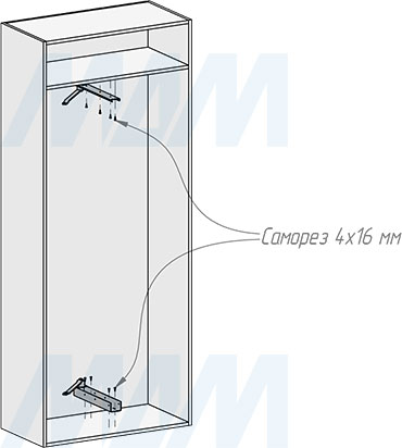 Установка поворотной обувницы ESENTA на 10 полок, высота 1630-1830 мм (артикул ESRSH10), схема 6
