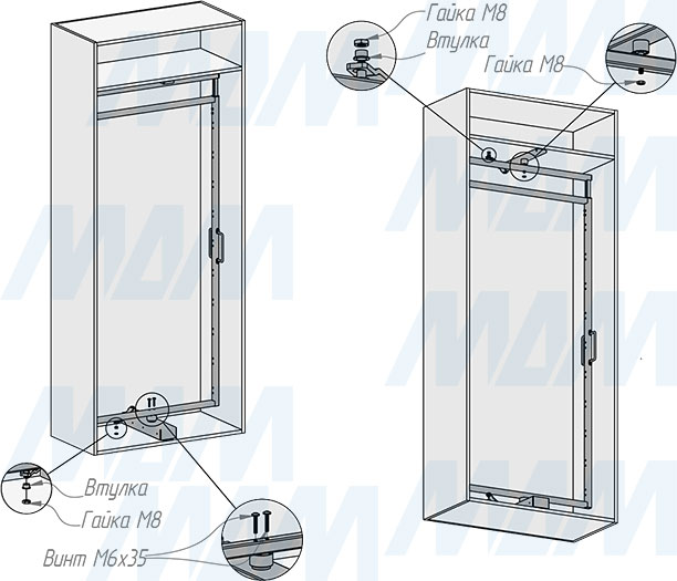 Установка поворотной обувницы ESENTA на 10 полок, высота 1630-1830 мм (артикул ESRSH10), схема 8