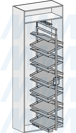 Установка поворотной обувницы ESENTA на 12 полок, высота 1910-2110 мм (артикул ESRSH12), схема 3