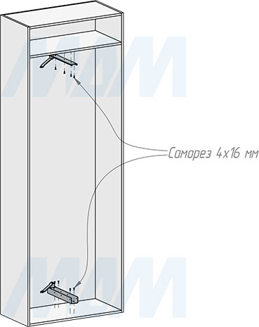 Установка поворотной обувницы ESENTA на 12 полок, высота 1910-2110 мм (артикул ESRSH12), схема 6