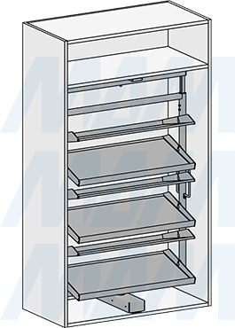 Установка поворотной обувницы ESENTA на 6 полок, высота 1070-1270 мм (артикул ESRSH6), схема 2
