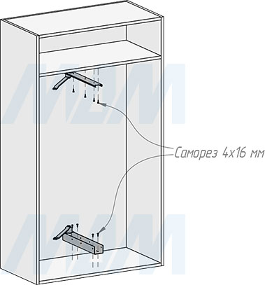 Установка поворотной обувницы ESENTA на 6 полок, высота 1070-1270 мм (артикул ESRSH6), схема 6