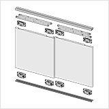Элементы системы FORTE для врезного монтажа 2-дверного шкафа