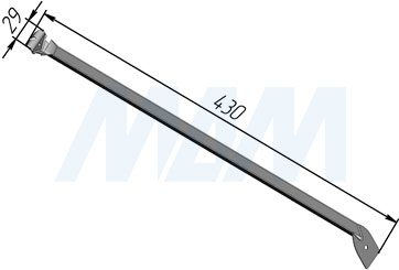 Размеры опорной скобы для сетчатой полки (артикул ФПС 071-40.26СБ)