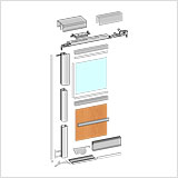 Элементы системы INTEGRO для шкафов-купе