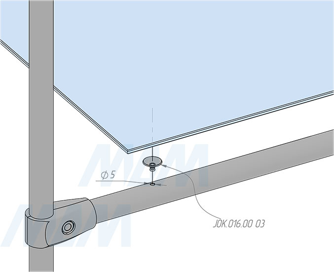 Установка присоски для панелей и стекла, диаметр 20 мм (артикул JOK.016.00 03)