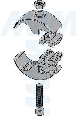 Сборка держателя панели или стекла с уплотнителем (артикул JOK.051 03)
