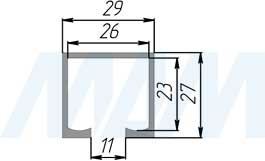 Размеры верхней направляющей STANDART (артикул K-075 PR)