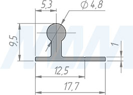 Размеры накладной направляющей IKM-80AY/FAST (артикул PR011954A)