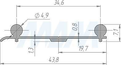 Размеры верхней нижней двойной направляющей IKM-80AY (артикул PR011955A)