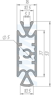 Размеры несущего профиля SLIM под светодиодную ленту (артикул SL3520PR)