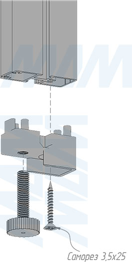 Установка регулируемой опоры стеллажной (гардеробной) системы UNICO (артикул UN795A02)