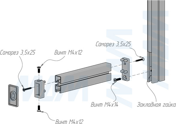 Установка поперечного крепления стеллажной (гардеробной) системы UNICO (артикул UN795A13)
