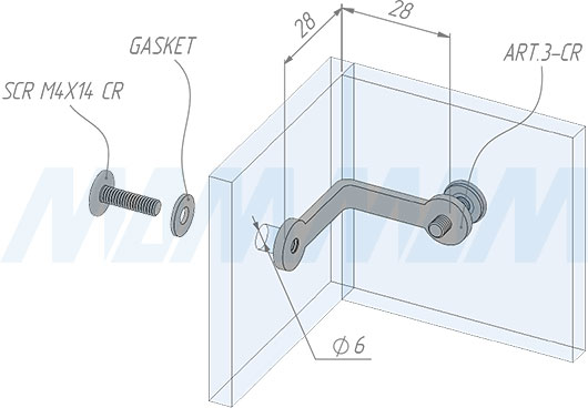 Установка двойного соединителя для стекла (артикул ART.3 SET)