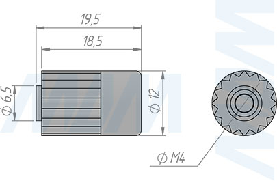 Размеры одностороннего полкодержателя для стекла (артикул ART.4 SET)
