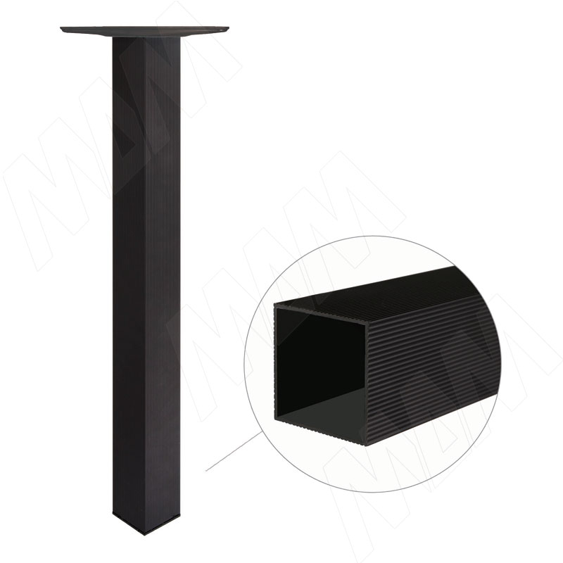 Токио опора для стола квадратная, 60х60 мм, H715+15 мм, черный муар, 4шт. фото товара 1 - 701.A1.02