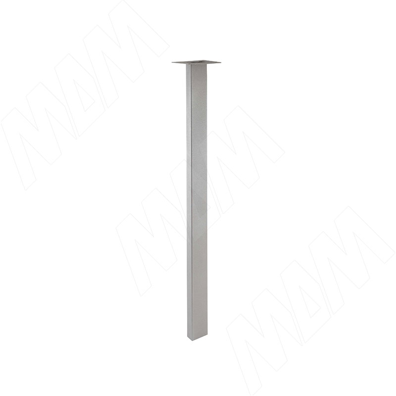 Кордова опора для стола прямоугольная, 50х25мм, H718+12 мм, хром матовый (RAL 9006, муар) фото товара 1 - KR50X25/710CRM