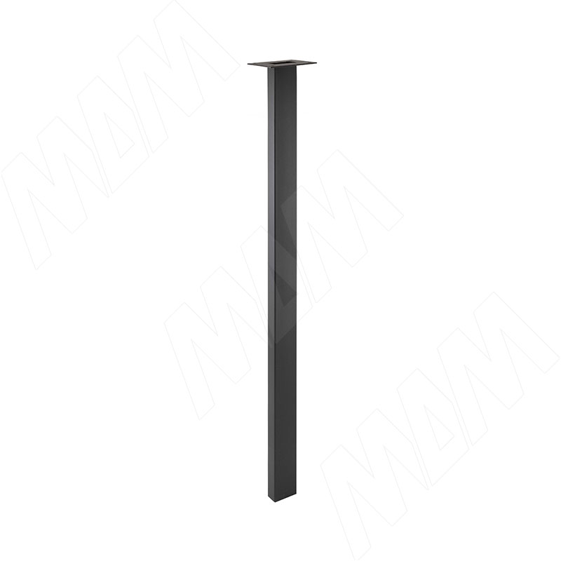 Кордова опора для стола прямоугольная, 50х25мм, H828+12 мм, черный (RAL 9005, муар) фото товара 1 - KR50X25/820BLC