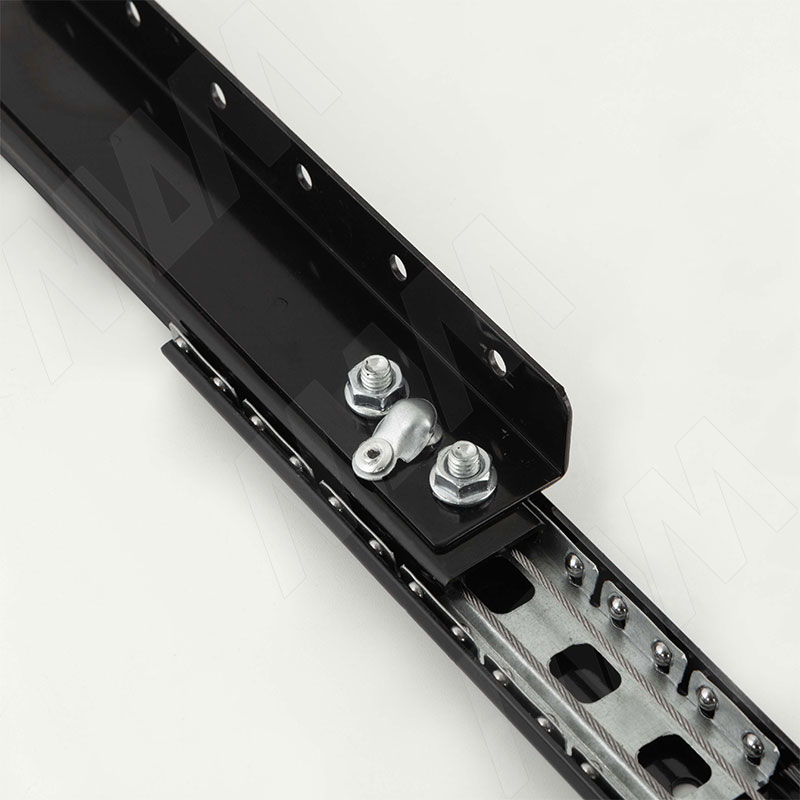 Механизм царг. с увел. длины 35/520/744/190, синхрон., с фиксатором, чёрный фото товара 2 - EX-35-520-315.SL.BL