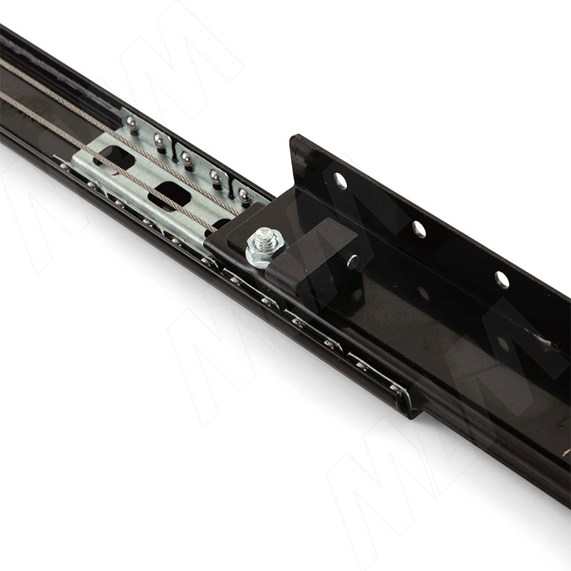 Механизм царг. с увел. длины 35/520/744/190, синхрон., с фиксатором, чёрный фото товара 3 - EX-35-520-315.SL.BL