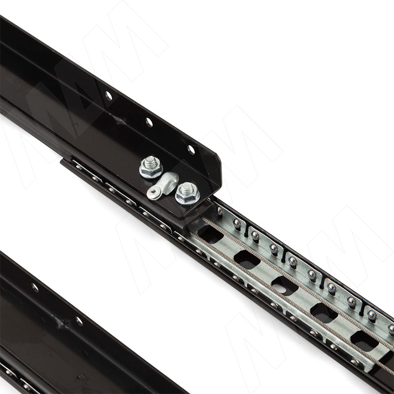 Механизм царг. с увел. длины 35/520/744/190, синхрон., с фиксатором, чёрный фото товара 5 - EX-35-520-315.SL.BL