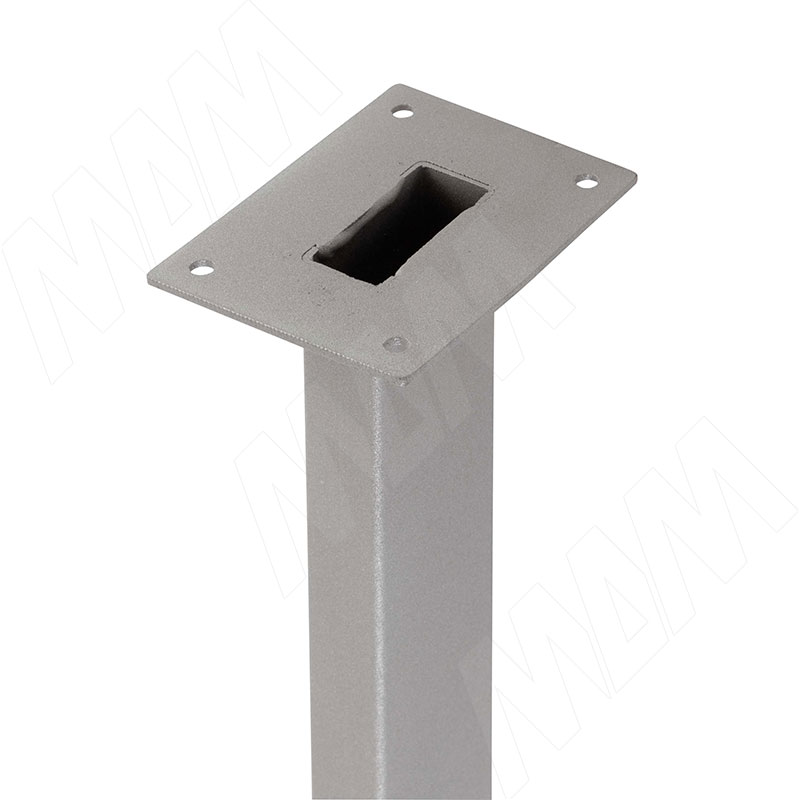 Кордова опора для стола прямоугольная, 50х25мм, H718+12 мм, хром матовый (RAL 9006, муар) фото товара 2 - KR50X25/710CRM