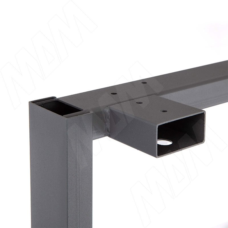 Пилар опора для стола П-образная, 60х30, 50х30 H715+15 мм, серый металлик, 1шт. фото товара 4 - П60-50X30/715.GRM