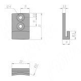 Крепление фронтальное черн., пластик 553.BL, фото 1