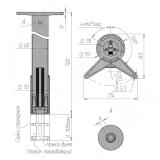Милан опора для стола с заглушкой, D60, H700+100мм, хром, 1шт. 613.C1.01, фото 2