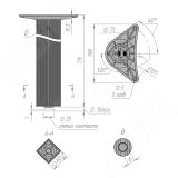 Токио опора для стола квадратная, 60х60 мм, H715+15 мм, черный муар, 4шт. 701.A1.02, фото 2