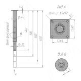 Авила опора для стола телескопическая D40, H440-620 мм, черный AVD40/440-620 BLC, фото 5
