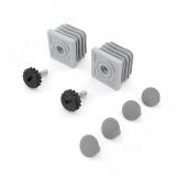 Барселона опора для стола П-образная, 40х40, H715+10 мм, графит BR40X40/715 GR, фото 5