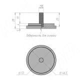 Элемент для клейки стекла на трубу d 50 с винтом М8 сталь C50 ST M8, фото 3