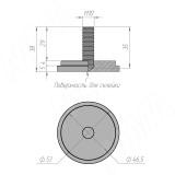 Элемент для клейки стекла на трубу d 50 с винтом М10 сталь C50 ST, фото 4