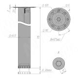 Опора для стола, D63, H715+25 мм, хром матовый, 4шт. D63/715 АЛЮМ МАТ/4, фото 1