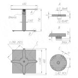 Подстолье 60х60, H730+5мм, хром, 1шт. F7S60X60/730CR, фото 2