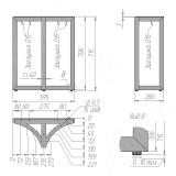 Гранада опора для стола П-образная, 40х40, H715+10 мм, черный GR40X40/715 BLC, фото 6