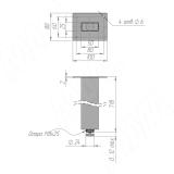 Кордова опора для стола квадратная, 50х25мм, H714+18 мм, черный (RAL 9005, муар) KR50X25/710BLC, фото 3