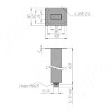 Кордова опора для стола прямоугольная, 50х25мм, H828+12 мм, черный (RAL 9005, муар) KR50X25/820BLC, фото 3