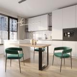 Кассель опора для стола прямоугольная, 80х20, H715+10 мм, черный, 1 шт. KS80X20/715 BLC, фото 2